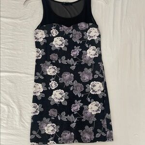 Floral Black and White Dress